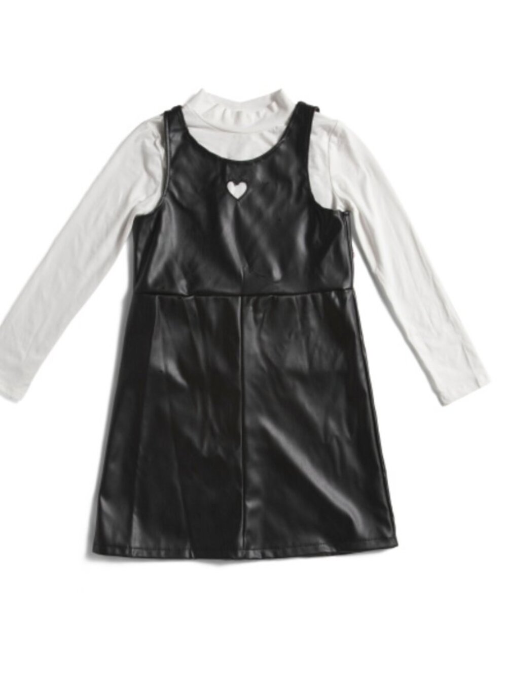 NWT B TWEEN Little Girls Faux Leather Jumper with Turtleneck and Headband